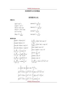 考研数学公式完整版(考研必备)