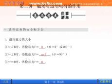 2012《金版新学案》高三一轮（大纲版）物理（课件）：第11章 磁场第二讲 磁场对运动电荷的作用