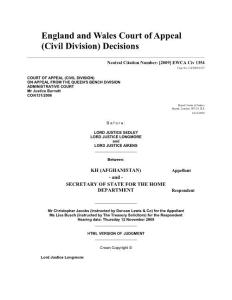England and Wales Court of Appea-AFGHANISTANl