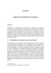 Implication of Evidentiality in Translation