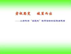 小学科学“主题式”教研活动的实践与思考