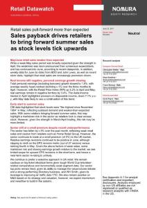 Nomura Retail Datawatch: Retail sales pull-forward more than expected
