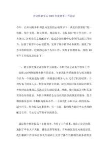 会计核算中心2009年度财务工作总结