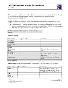 AP Employee Maintenance Request Form