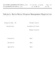 TPVFQ-SHEI-03(02) Waste Water Dispose Management Regulation