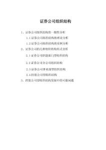 证券公司组织结构