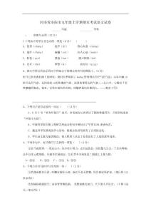 河南省洛阳市九年级上学期期末考试语文试卷（人教新课标版）