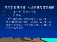 第三章 管理环境、社会责任与管理道德