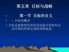 第五章  目标与战略