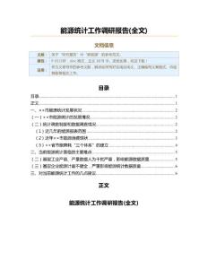 能源统计工作调研报告(全文)（实用应用文）