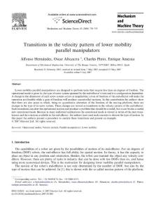Transitions-in-the-velocity-pattern-of-lower-mobility-parallel-manipulators_2008_Mechanism-and-Machine-Theory