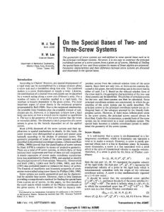 On the Special Bases of Two- and Three-Screw Systems (ASME 1993)