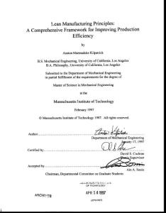 Lean Manufacturing Principles; Comprehensive Framework For Improving Production Efficiency (1997, MIT Thesis, 137 p)