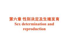 第六章 性别决定及生殖发育 Sex determination and reproduction 发育生物学 教学课件
