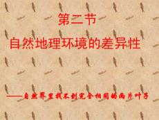 自然地理环境的差异性——自然界里找不到完全相同的两片叶子优质课比赛新授课课件