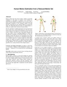 Human Motion Estimation from a Reduced Marker Set