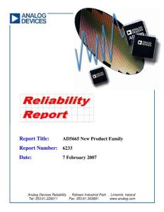 AD5625R Reliability report