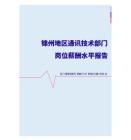 2022年锦州地区通讯技术部门岗位薪酬水平报告