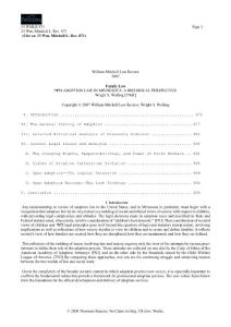 ADOPTION LAW IN MINNESOTA A HISTORICAL PERSPECTIVE