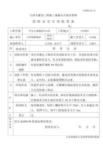 安表17  消防安全专项检查表