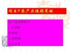 农产品营销 项目九  农产品促销策略