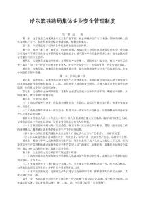 哈尔滨铁路局集体企业安全管理制度