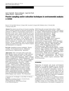 Passive sampling and or extraction techniques in environmental analysis a review