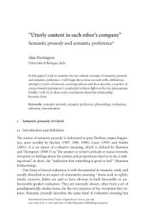 Partington, Alan -- “Utterly content in each other´s company”Semantic prosody and semantic preference