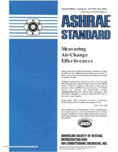 ANSI_ASHRAE 129- 1997 (RA2002)  Measuring Air-Change Effectiveness )