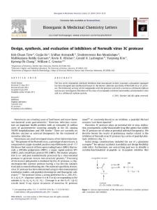 Design, synthesis, and evaluation of inhibitors of Norwalk virus 3C protease