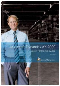 Microsoft Dynamics AX 2009 Quick Reference Guide