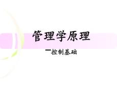 管理学原理-控制基础