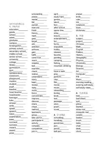 初中英语单词分类汇总