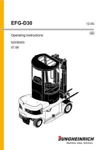 永恒力EFG D30电动叉车操作手册