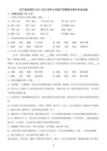 辽宁省沈阳市2022-2023学年七年级下学期语文期中考试试卷（含答案）