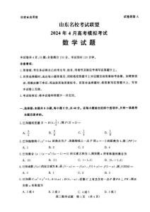山东省济南市名校考试联盟2024届高三下学期4月高考模拟数学试题含答案
