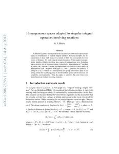 Homogeneous spaces adapted to singular integral operators involving rotations