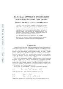 Asymptotic expressions of eigenvalues and fundamental solutions of a discontinuous fourth-order boundary value problem
