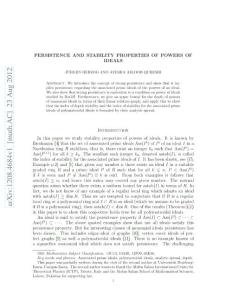 Persistence and stability properties of powers of ideals