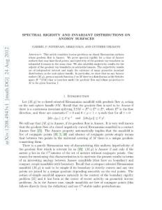 Spectral rigidity and invariant distributions on Anosov surfaces