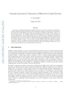 Guaranteeing Spatial Uniformity in Diffusively-Coupled Systems