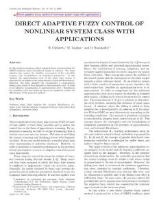 Direct adaptive fuzzy control of nonlinear system class with applications
