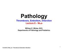 Thrombosis Embolism Infarction Pathology