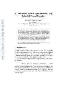 A Constructive Proof of Open Induction Using Delimited Control Operators 逻辑