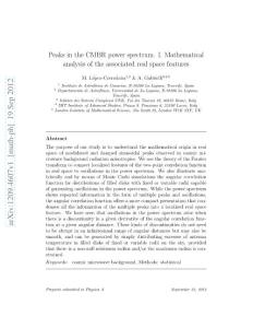 Peaks in the CMBR power spectrum. I. Mathematical analysis of the associated real space features