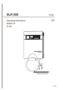 永恒力SLH 200电动叉车充电机操作手册