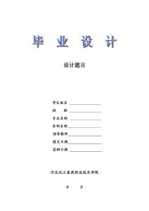 化工医药毕业论文设计