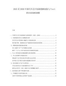2025至2030中国汽车芯片短缺缓解迹象与Tier1供应商策略调整