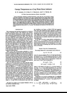 Canopy Temperature  as a Crop Water Stress  Indicato