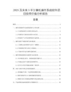 2025及未来5年计算机操作系统软件项目投资价值分析报告
